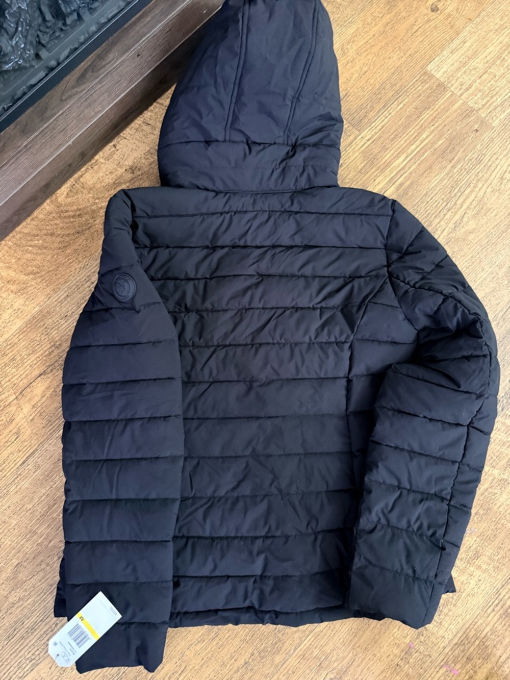 Nautica women’s Black Quilted Hooded Puffer Jacket - Picture 5 of 6